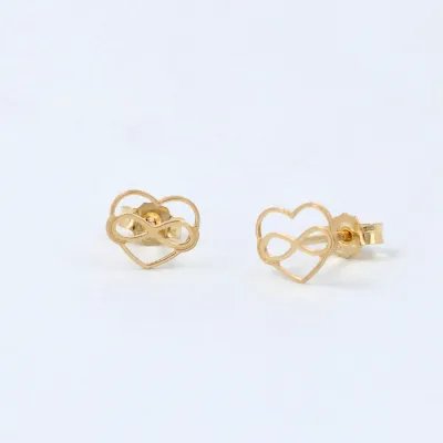 Lightweight yellow gold heart-shaped earrings
