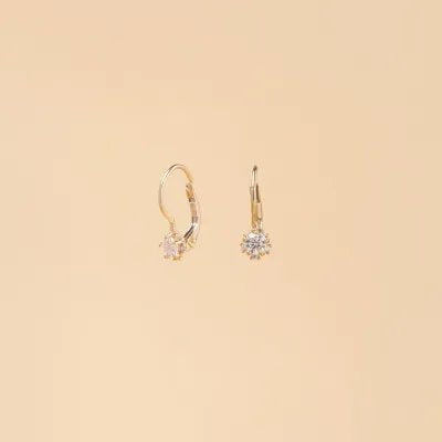 Yellow gold earrings with cubic zirconia