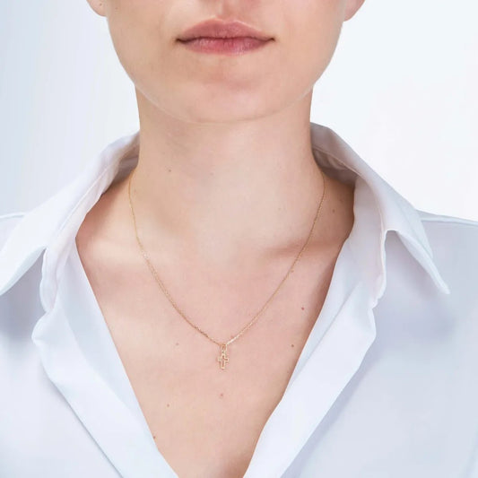 Yellow gold cross pendant
