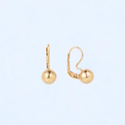 Yellow gold ball stud earrings