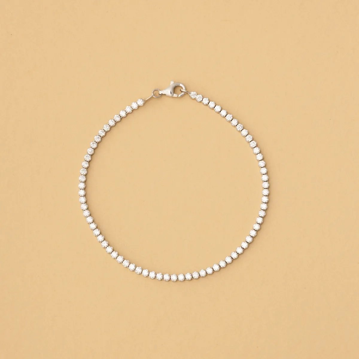 White gold tennis bracelet with cubic zirconia