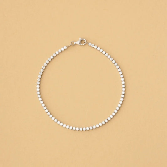 White gold tennis bracelet with cubic zirconia
