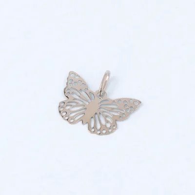 Lightweight white gold butterfly pendant