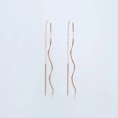 Yellow Gold Lightweight Chain Earrings