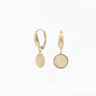 Yellow gold earrings with diamond finish