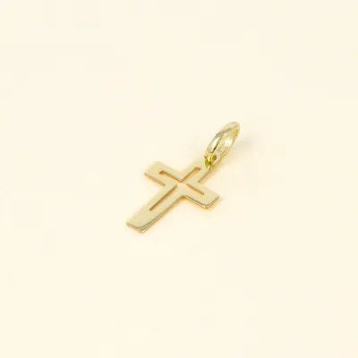 Cross carved in yellow gold