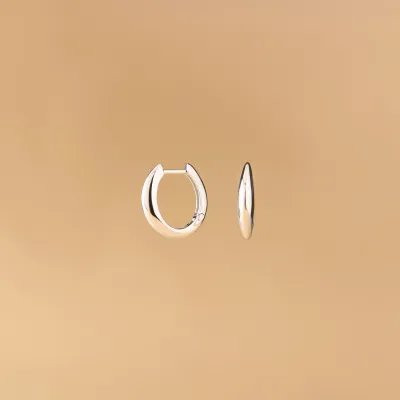 White gold hoops earrings