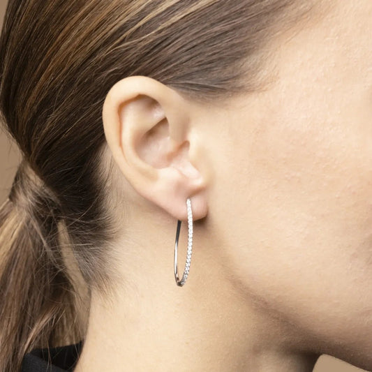 White gold earrings with cubic zirconia