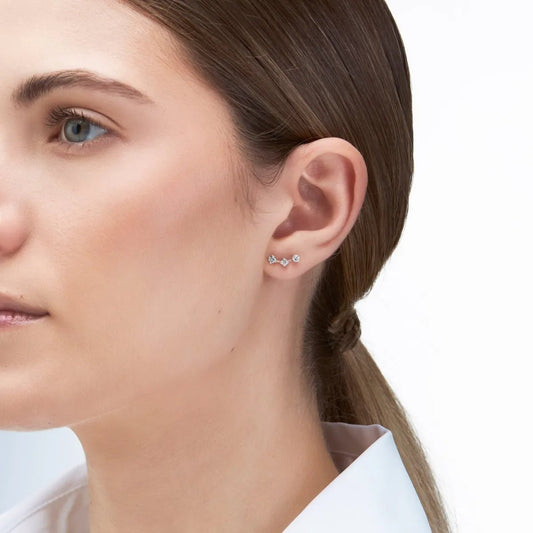 Yellow gold earrings with zirconia