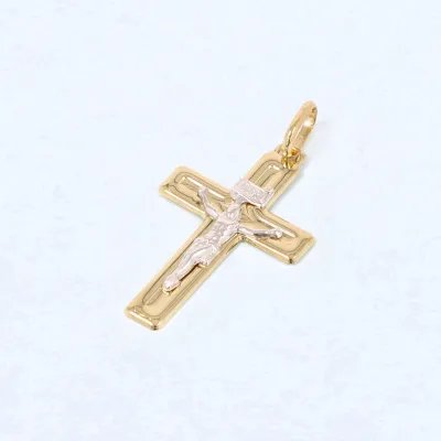 Glossy two-tone light cross with Christ
