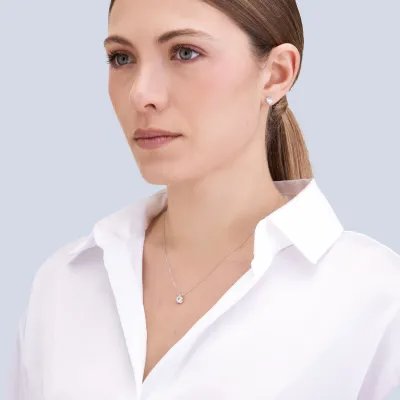 White gold set (necklace + earrings) with cubic zirconia