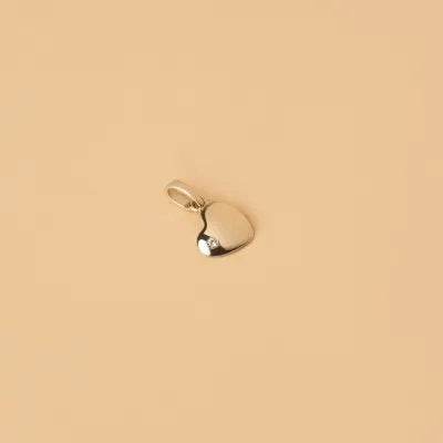 Yellow gold heart-shaped pendant with cubic zirconia
