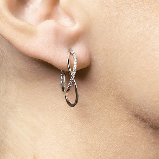 White gold earrings with cubic zirconia