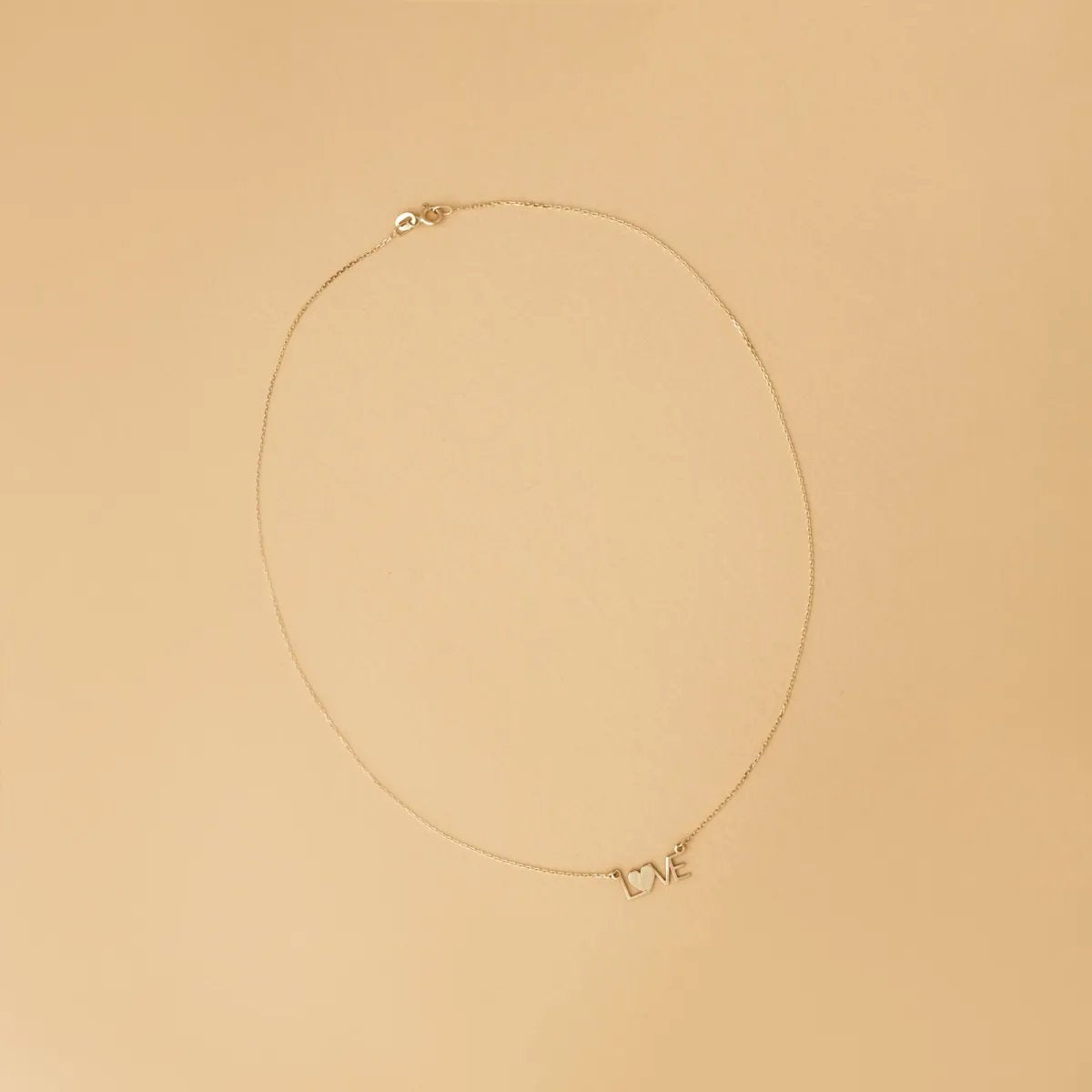 Yellow gold lightweight necklace "Love"