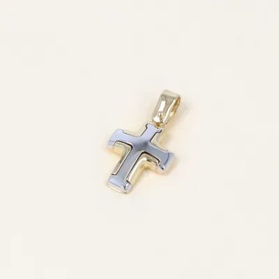 Yellow and white gold cross pendant
