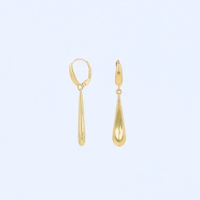 Drop-shaped yellow gold earrings