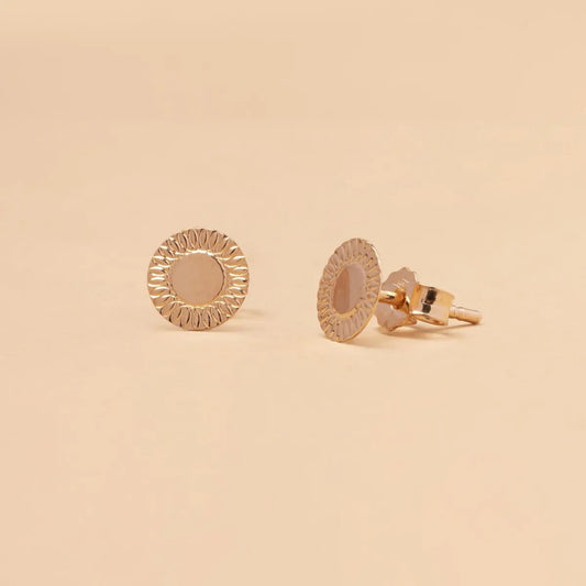 Rose gold round earrings