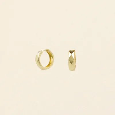 Faceted yellow gold hoop earrings