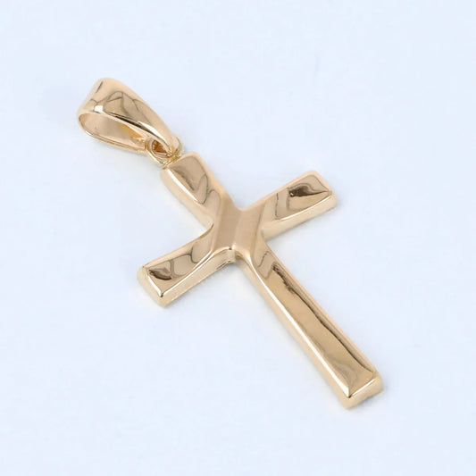 Hollow cross in yellow gold