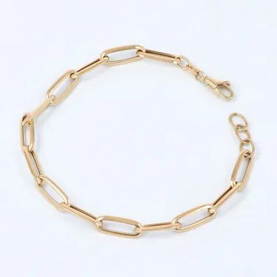 Paperclip bracelet in yellow gold