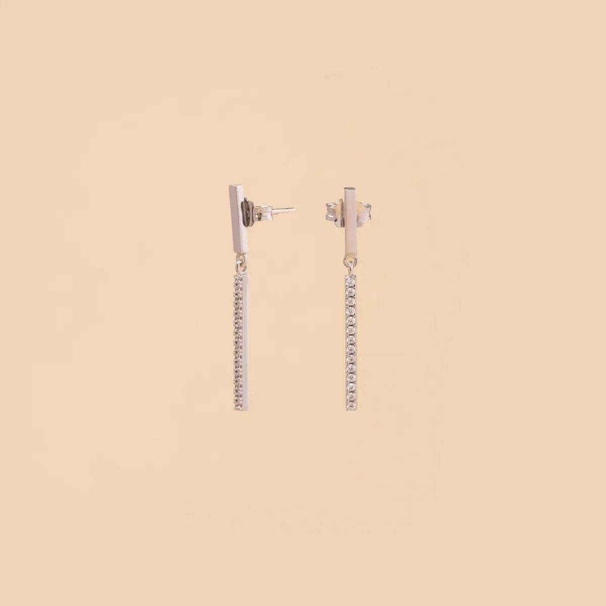 White gold pendant earrings with cubic zirconia