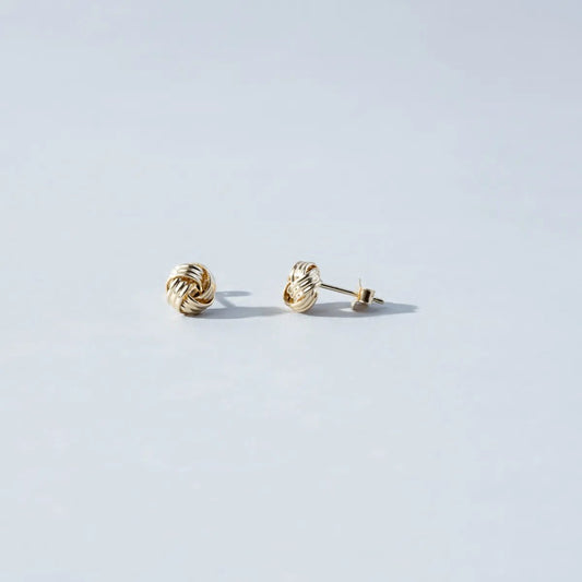 Yellow gold "knot" earrings