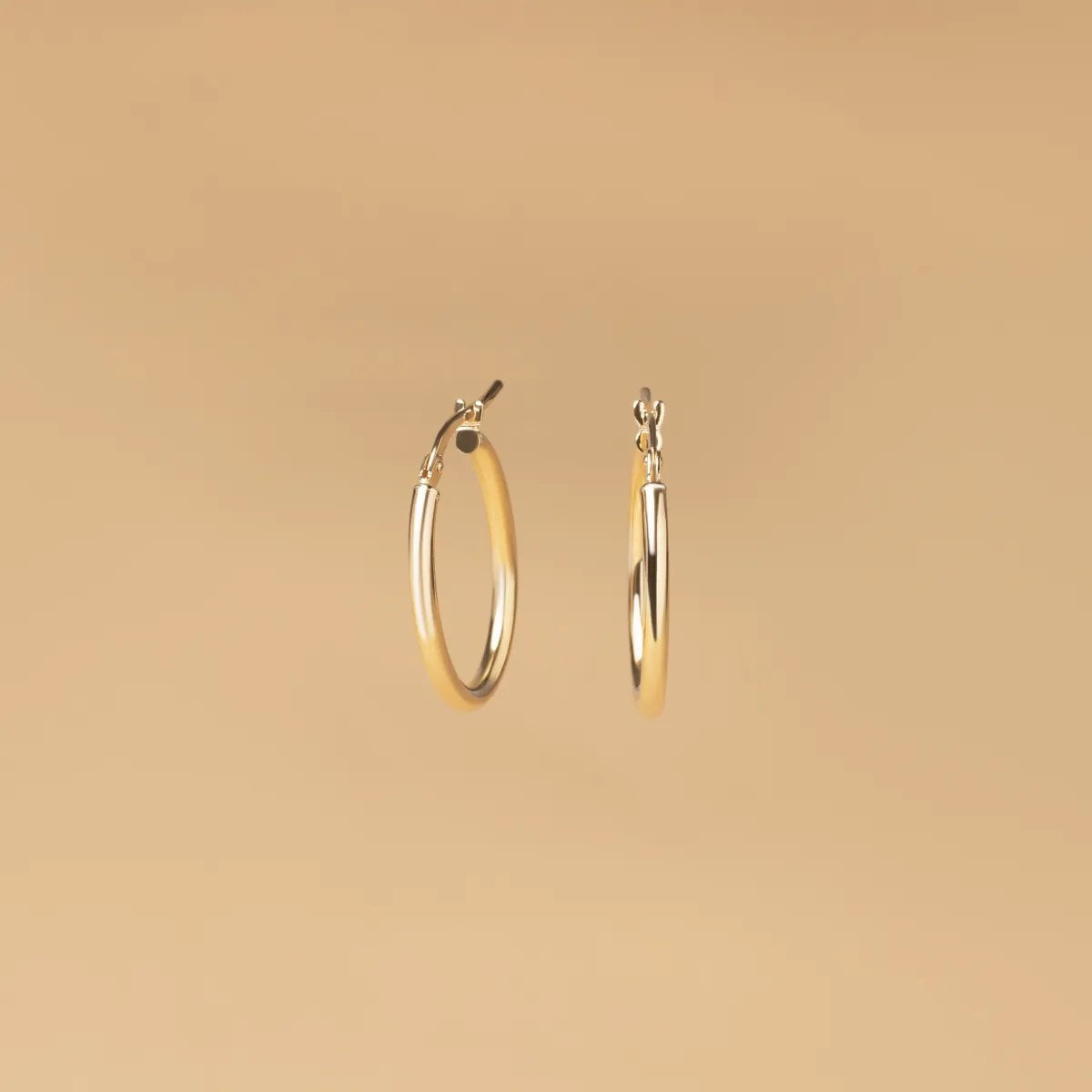 Yellow gold hoop earrings