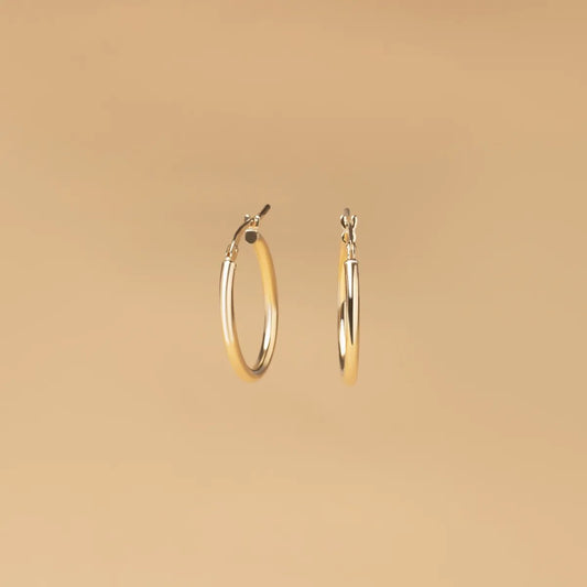 Yellow gold hoop earrings