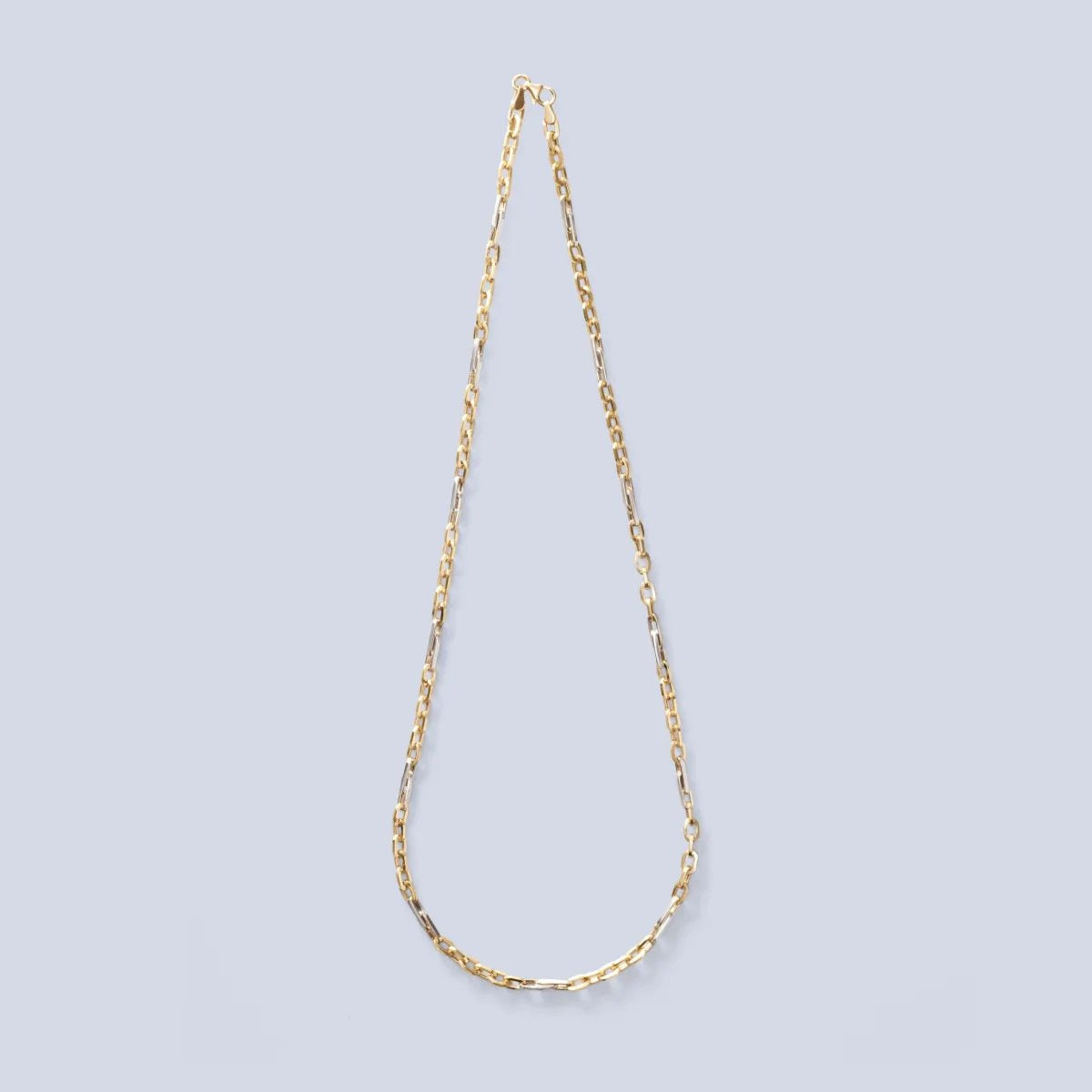 Hollow white and yellow gold chain