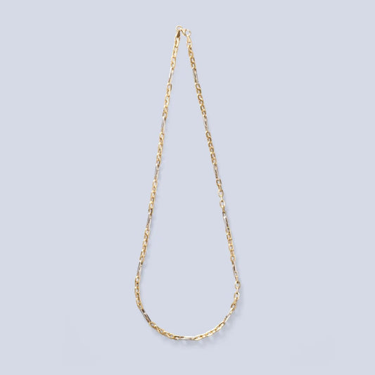 Hollow white and yellow gold chain