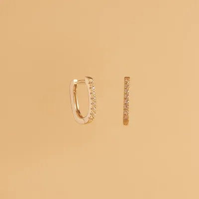 Yellow gold earrings with cubic zirconia