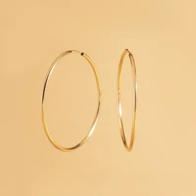 Yellow gold flex tube earrings 40 mm