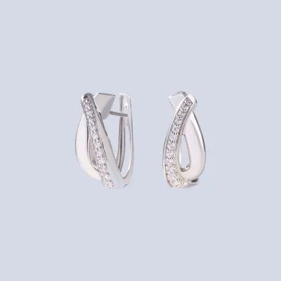 White gold earrings with zirconia pavé