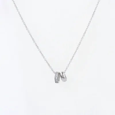 White gold necklace with zirconia