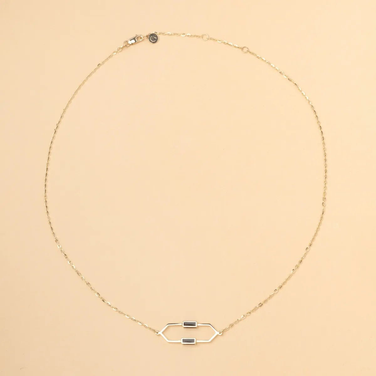 Yellow gold "Mellifera" necklace with black enamel