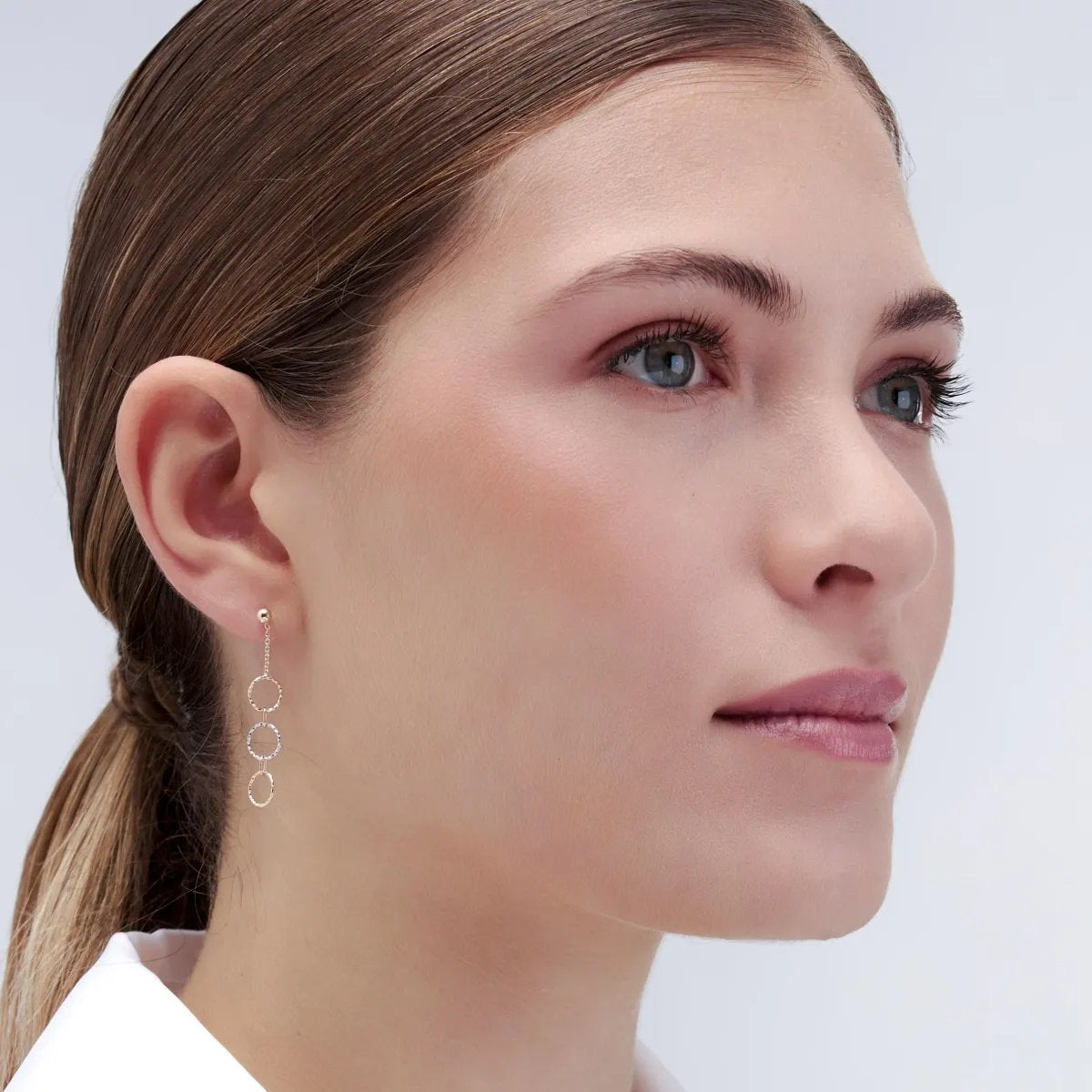 Lightweight yellow and white gold hoop earrings