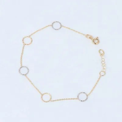 Lightweight bracelet in yellow and white gold