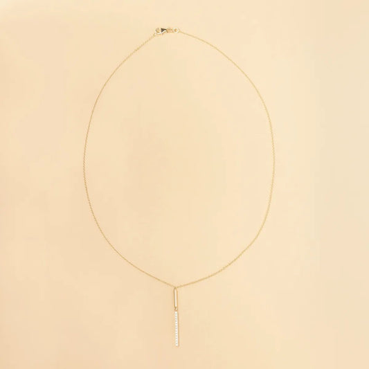 Yellow gold necklace with cubic zirconia
