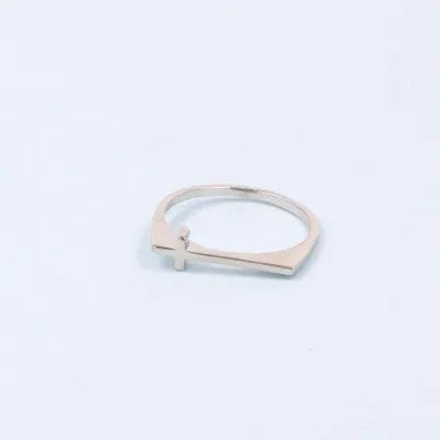 White gold ring with cross