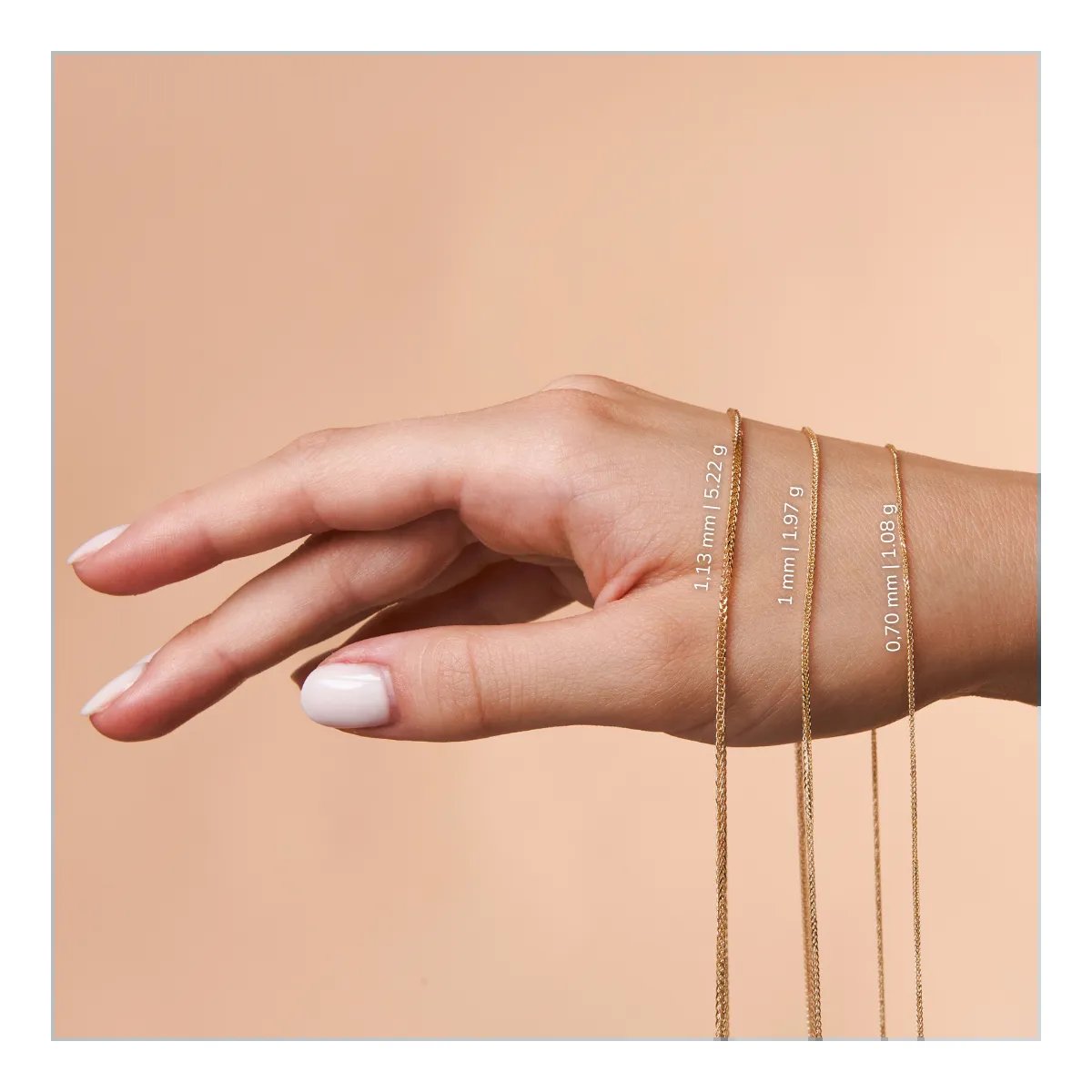 Spiga/Wheat Square/Foxtail Diamond-cut Gold Chain