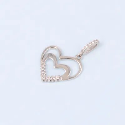 White gold pendant with heart-shaped zirconia