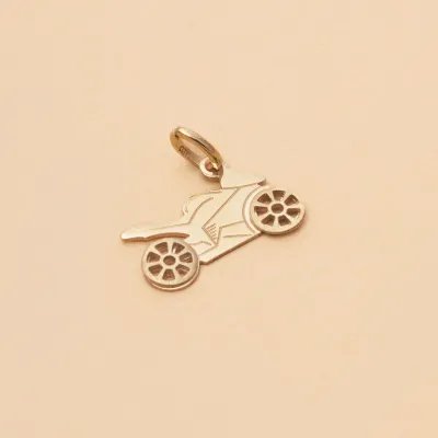 Yellow gold motorcycle pendant