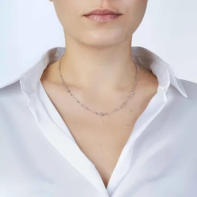 White gold necklace with balls