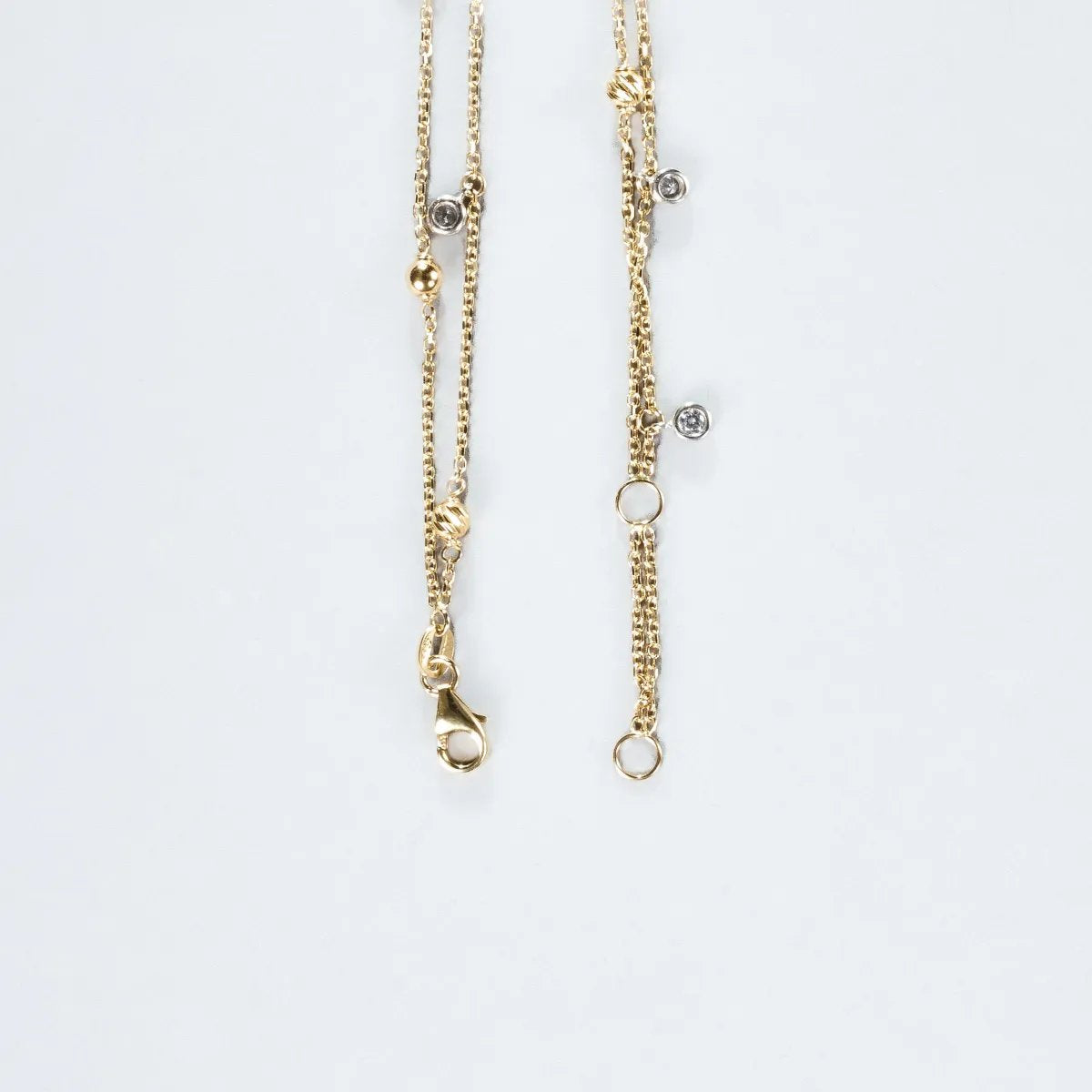 Yellow and white gold bracelet with zirconia