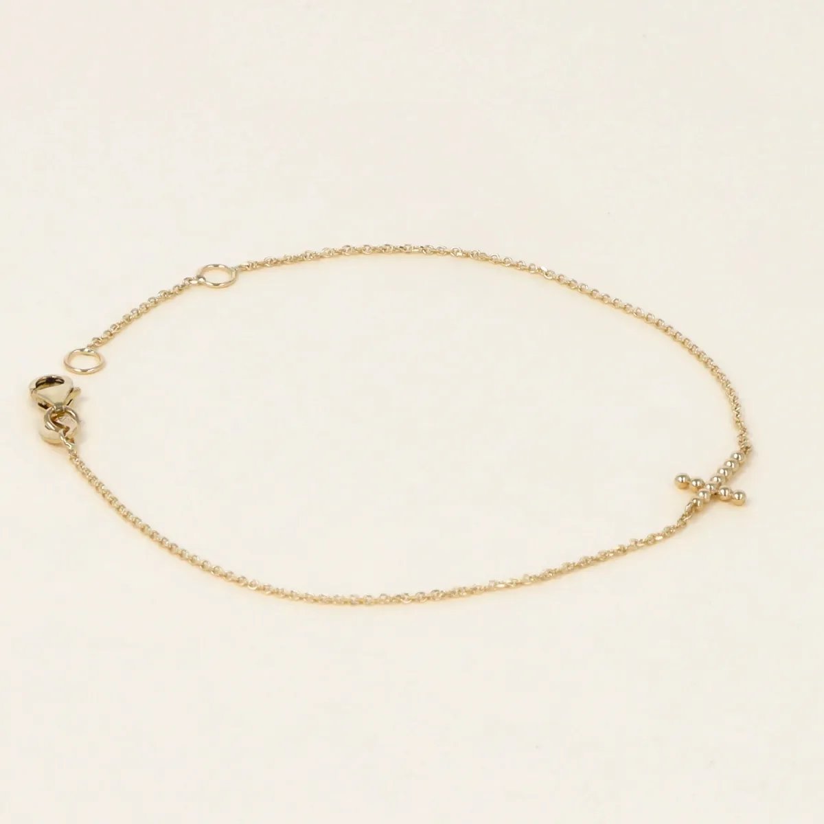 Lightweight yellow gold set with cross necklace and bracelet