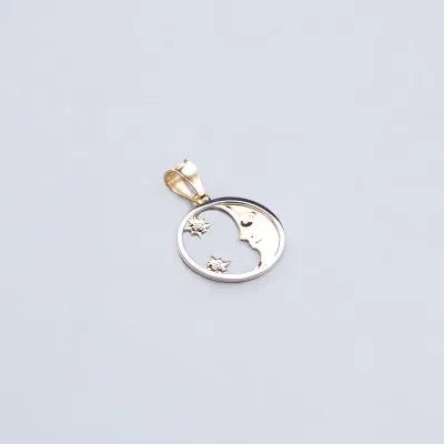 "Moon and stars" pendant in yellow gold