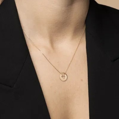 Yellow gold lightweight necklace "Love"