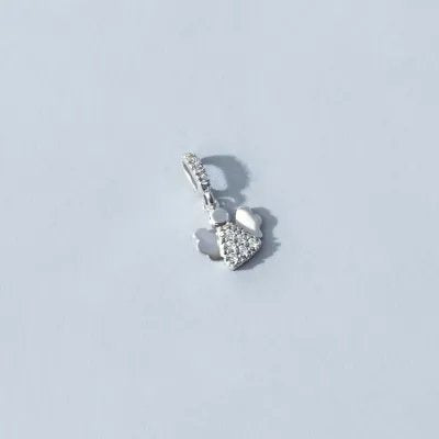 White gold pendant in the shape of an angel with zirconia