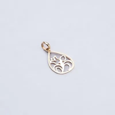 Lightweight yellow gold pendant with floral motif