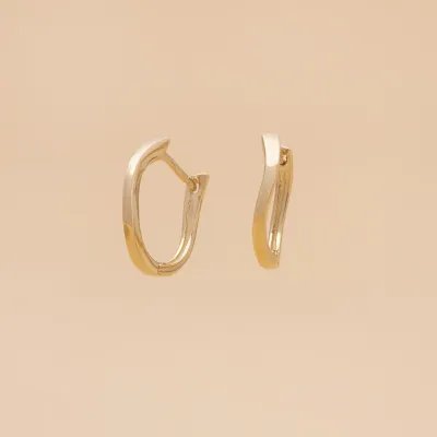 Yellow gold oval earrings